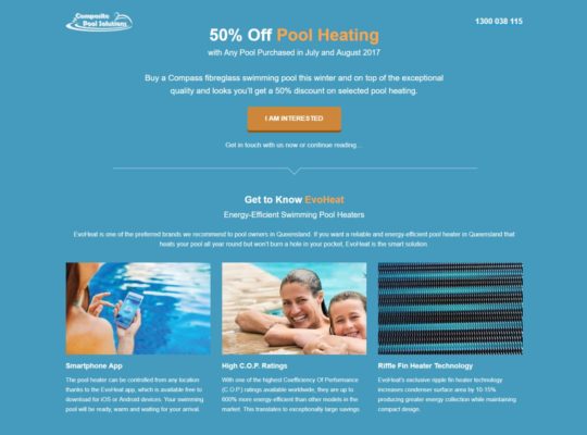Catnapweb Case Study Composite Pool Solutions Landing Pages Pool Heating