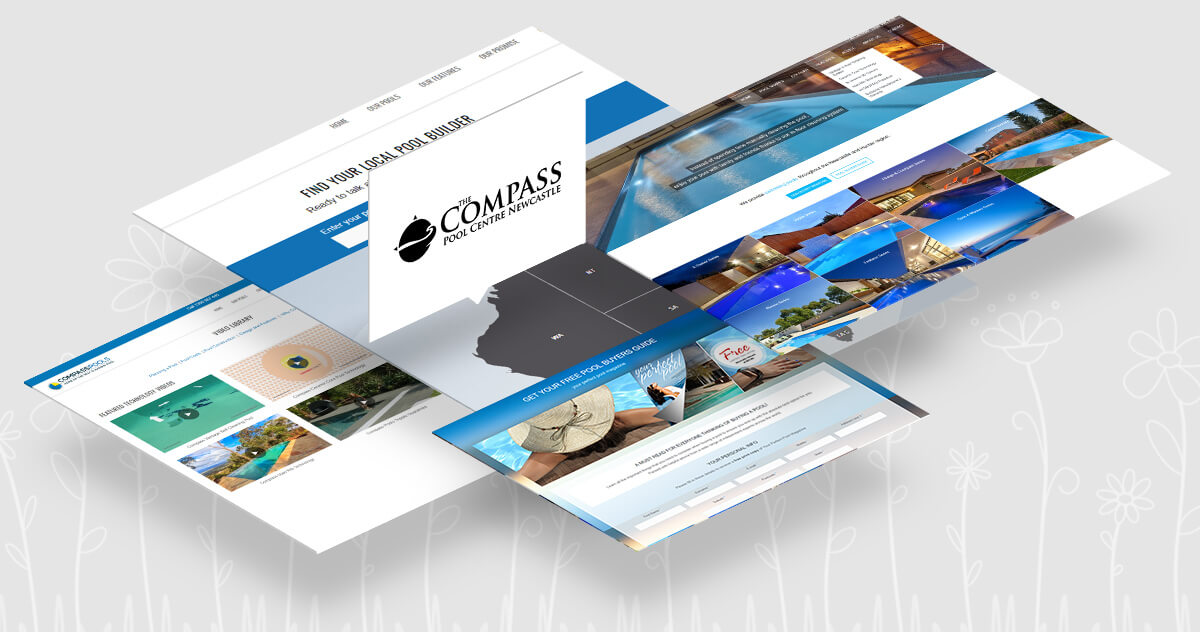 Catnapweb Web design and search marketing references Compass Pools Newcastle